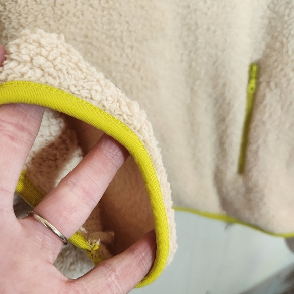 Girlfriend Collective Half Zip Fleece Sweatshirt Size XL Cream yellow - Picture 7 of 16